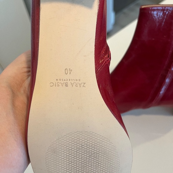 Red leather ankle boots - Picture 4 of 11